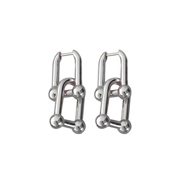 U shape Lock Leverback Earrings