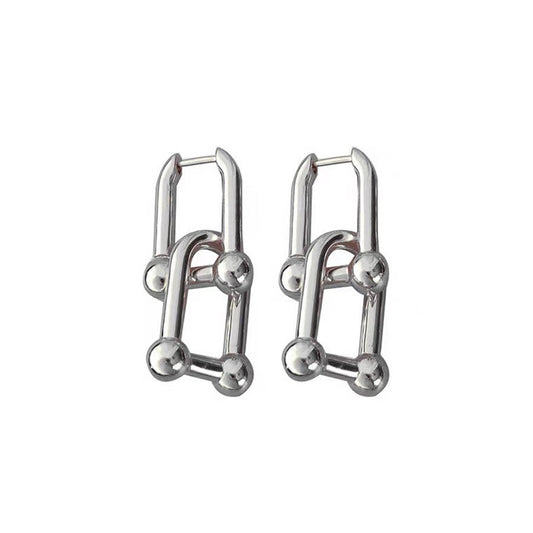 U shape Lock Leverback Earrings