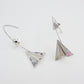 Silver Paper Jet Hook Earrings