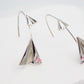 Silver Paper Jet Hook Earrings