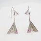 Silver Paper Jet Hook Earrings