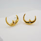 Gold Crescent Stud Earrings