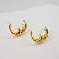 Gold Crescent Stud Earrings