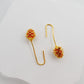 Gold Pine Cone Hook Earrings