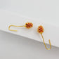 Gold Pine Cone Hook Earrings