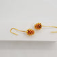 Gold Pine Cone Hook Earrings