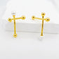 Pearl Sceptre Cross Stud Earrings