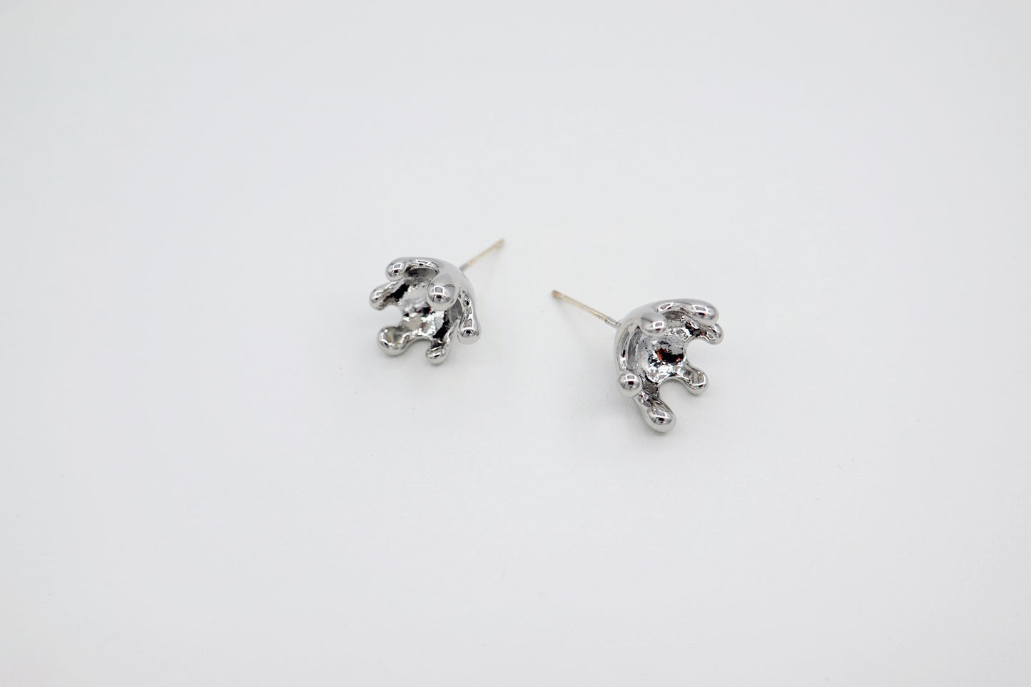 Silver Rose Twig Earrings