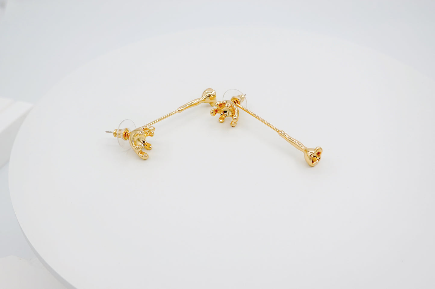 Gold Rose Twig Earrings