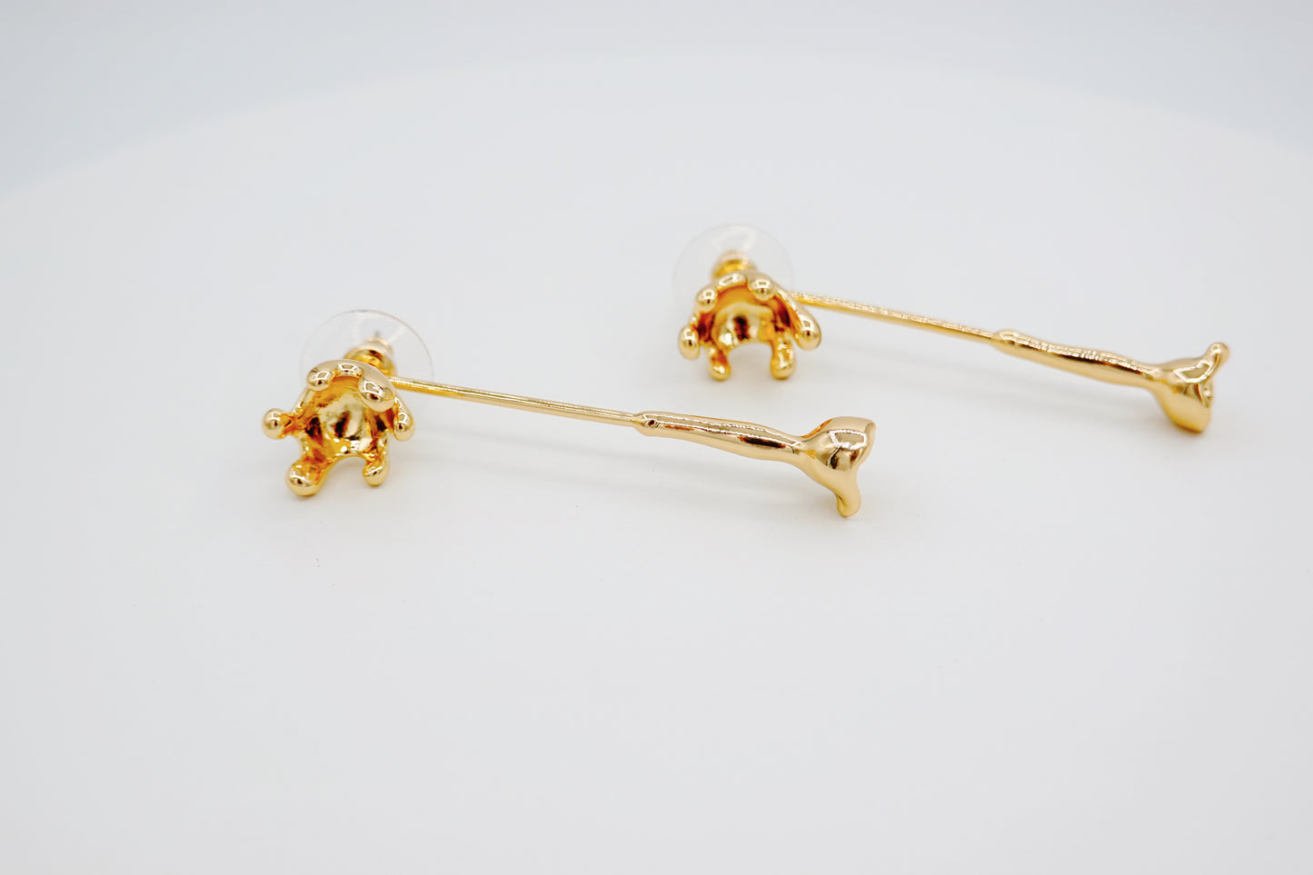 Gold Rose Twig Earrings