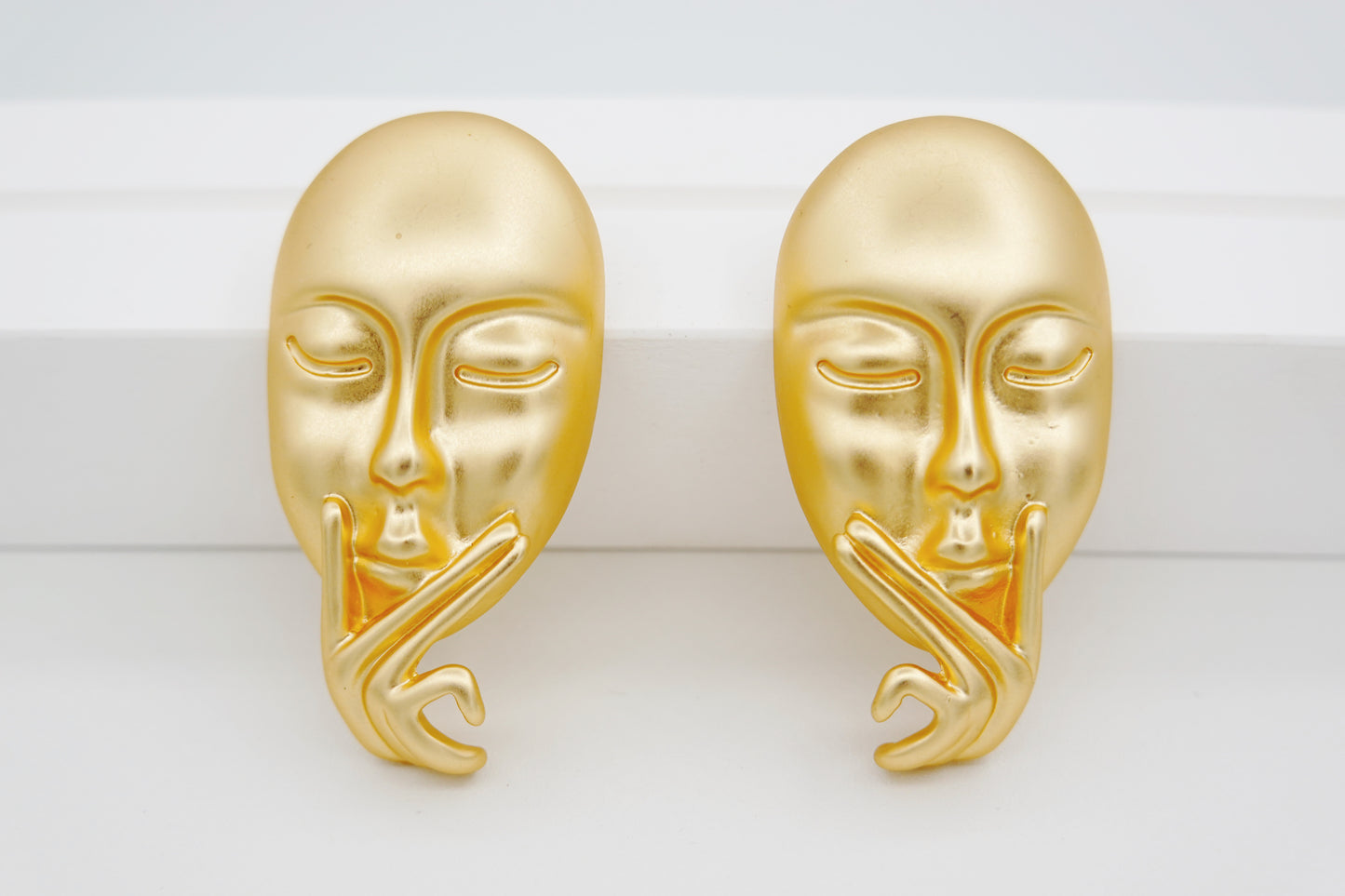 The Big Thinker Gold Stud Earrings