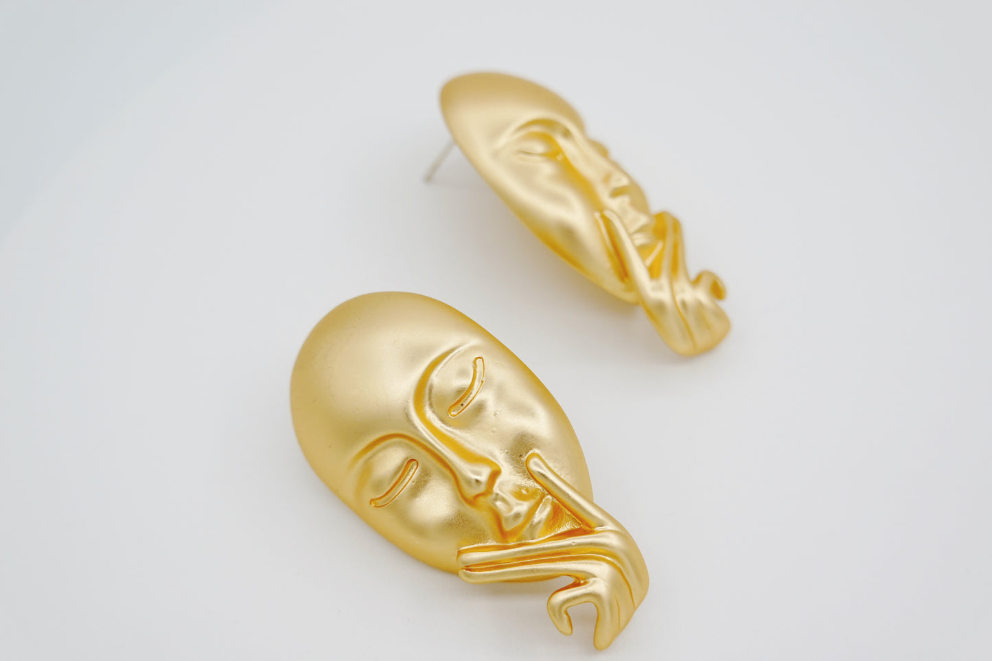 The Big Thinker Gold Stud Earrings