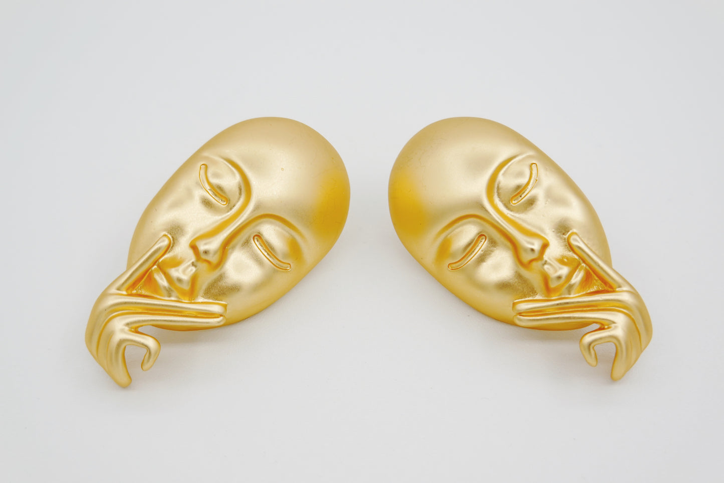 The Big Thinker Gold Stud Earrings