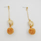 Gold Ball Dangling Drop Earrings