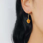 Gold Pine Cone Hook Earrings