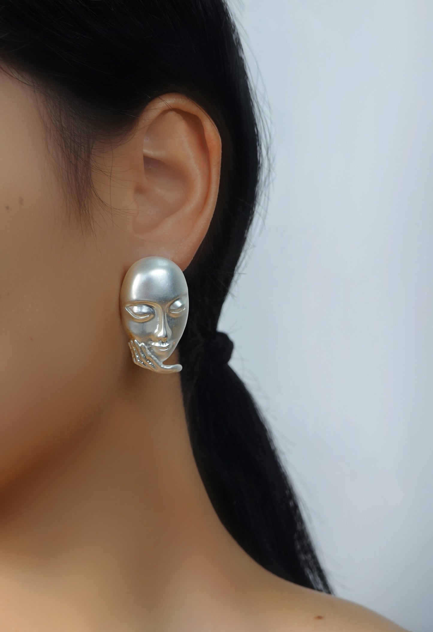 The Big Thinker Gold Stud Earrings