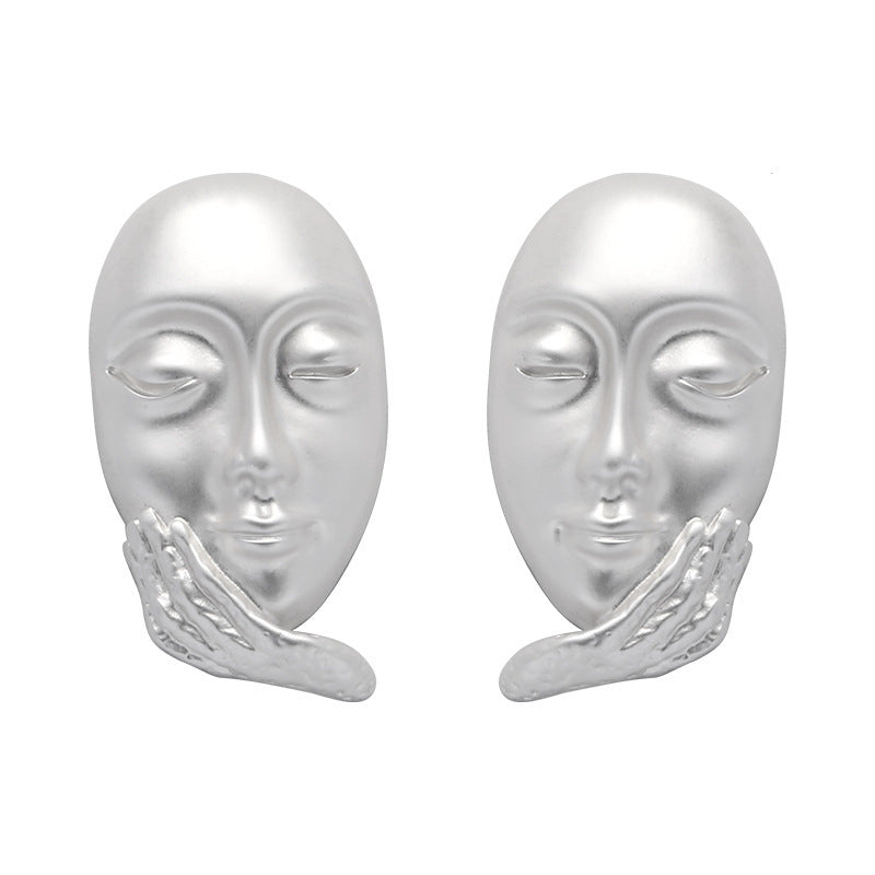 The Big Thinker Gold Stud Earrings