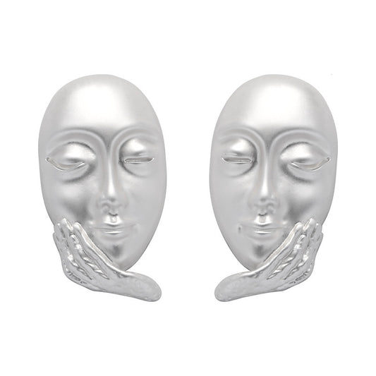 The Big Thinker Silver Stud Earrings