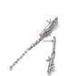 Bamboo Branch Silver Dangling Drop Earrings