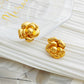 Gold Rose Stud Earrings