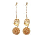 Gold Ball Dangling Drop Earrings