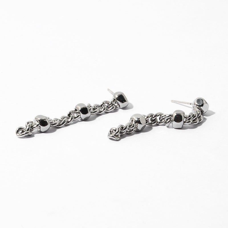 Cap Nut Chain Earrings